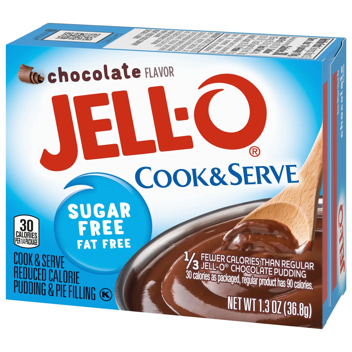Jell-O Chocolate Pudding, Cook & Serve, Sugar Free, 1.3 oz Box, 4 Packs