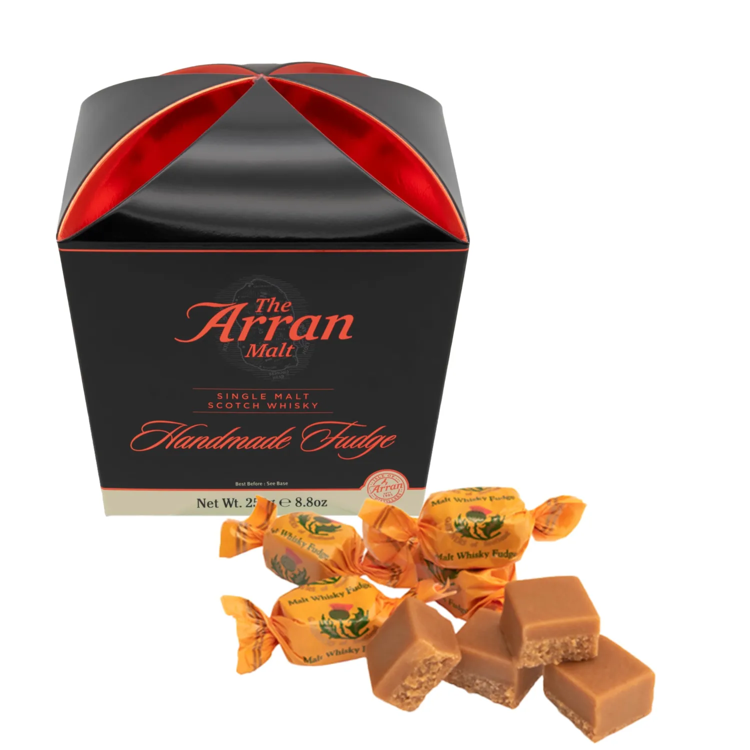 Gardiners of Scotland Handmade Fudge 250g Folded Carton, Arran Malt Fudge