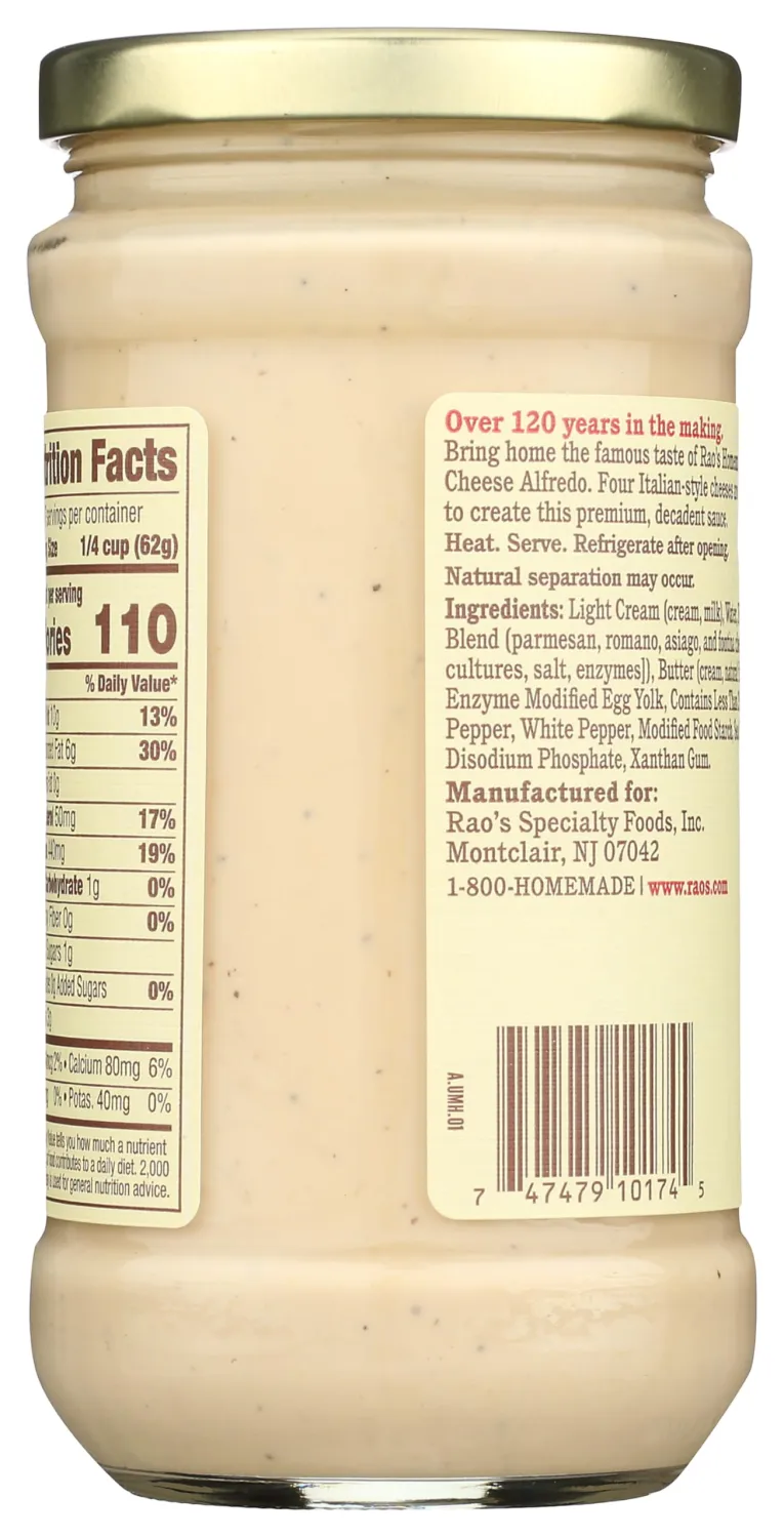 Raos Sauce Four Cheese Alfredo 15 OZ