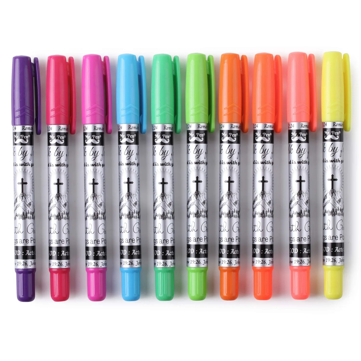 Mr. Pen Bible Highlighters - 10 Pack, No Bleed Gel Highlighters for Bible Marking