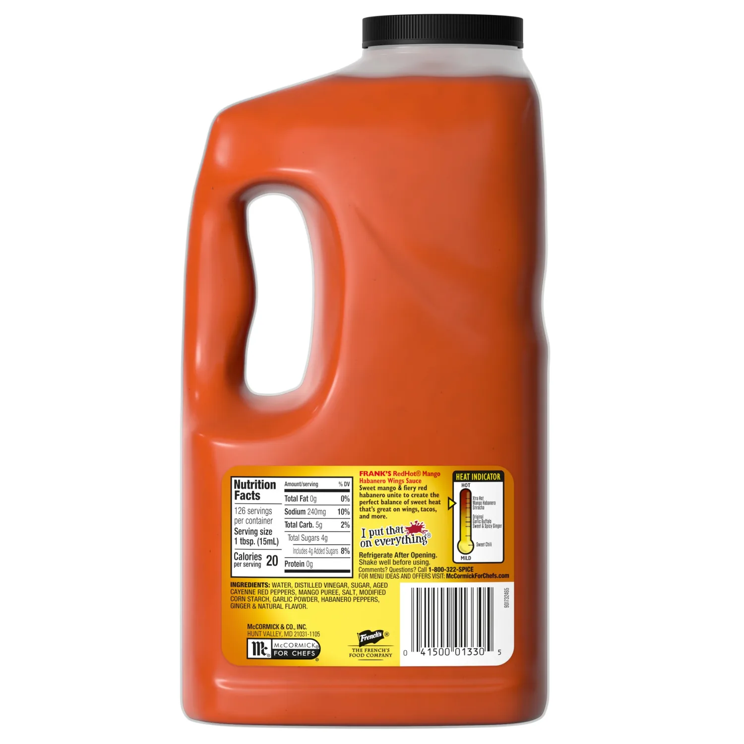 Frank's RedHot Mango Habanero Wings Sauce, 0.5 gal