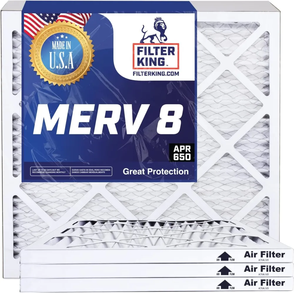 Filter King 10x30x2 Air Filter | 12-PACK | MERV 8 HVAC Pleated A/C Furnace Filters | MADE IN USA | Actual Size: 9.5 x 29.5 x 1.75"