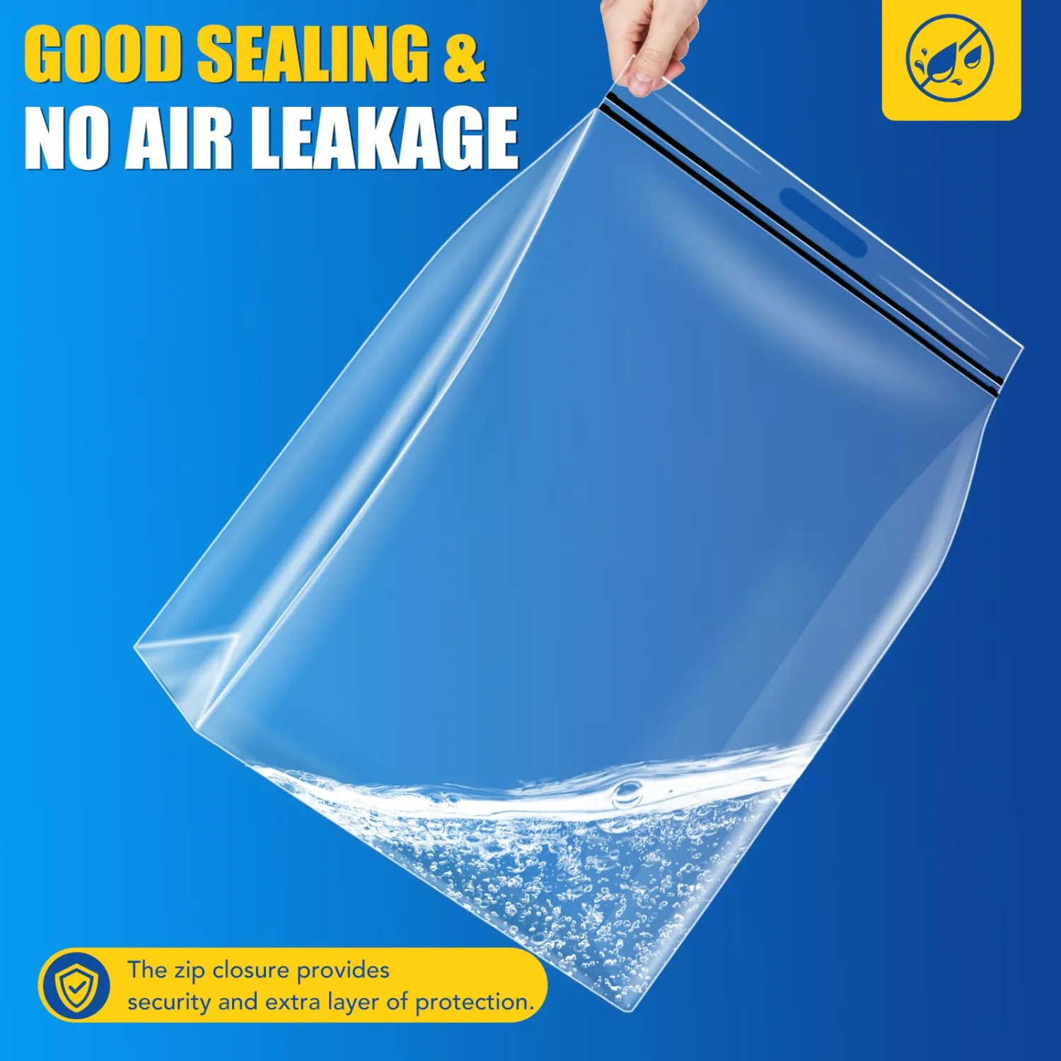 10 Gallon Extra Large Bags for Storage, 24"x 20”Resealable Clear Bags with Handle, 4 Mil Thick,XL Heavy Duty for Clothes Pillow Travel Organization Moving, Double Zipper Seal, 12 Pack
