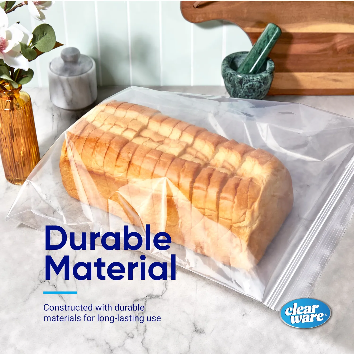 2 Gallon Storage Bags, Double Zipper Seal - 60 Count, Resealable Thick Plastic Food Storage Bags - Microwave-Safe, Zero BPA - Resealable Containers for Lunch, Snacks, Meals - 2 Boxes