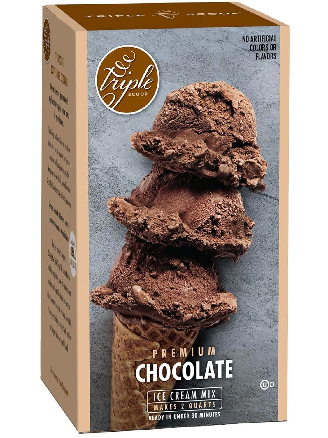 Premium Chocolate Ice Cream Starter Mix for ice cream maker. Simple, easy, delicious. From gourmet mix to maker in 5 minutes. Makes 2 creamy quarts. Made in USA. (2 box)