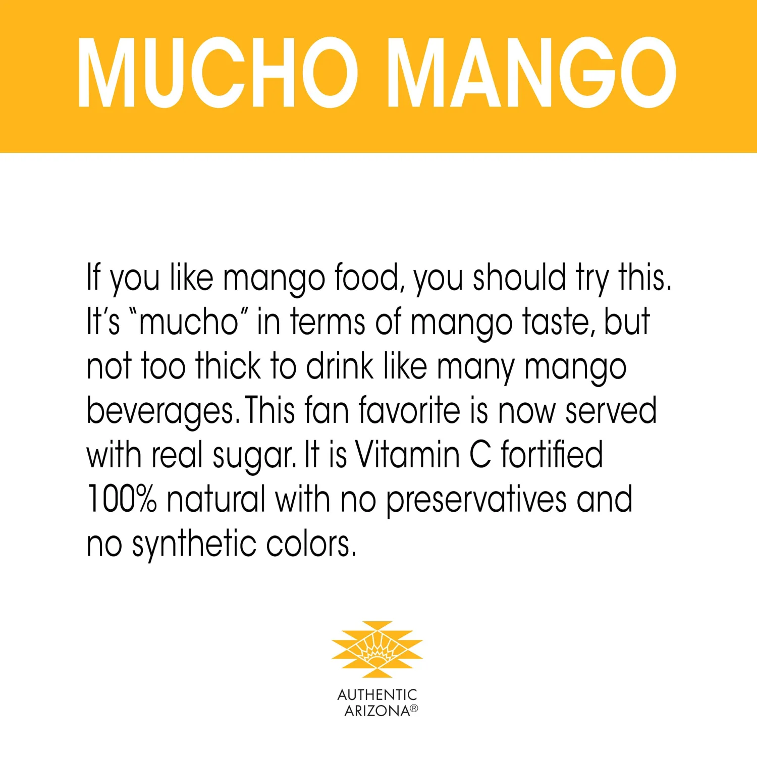 AriZona Mucho Mango Drink, 6.75 fl oz Tetra Box (Pack of 32)