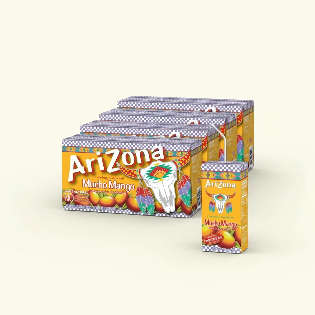 AriZona Mucho Mango Drink, 6.75 fl oz Tetra Box (Pack of 32)