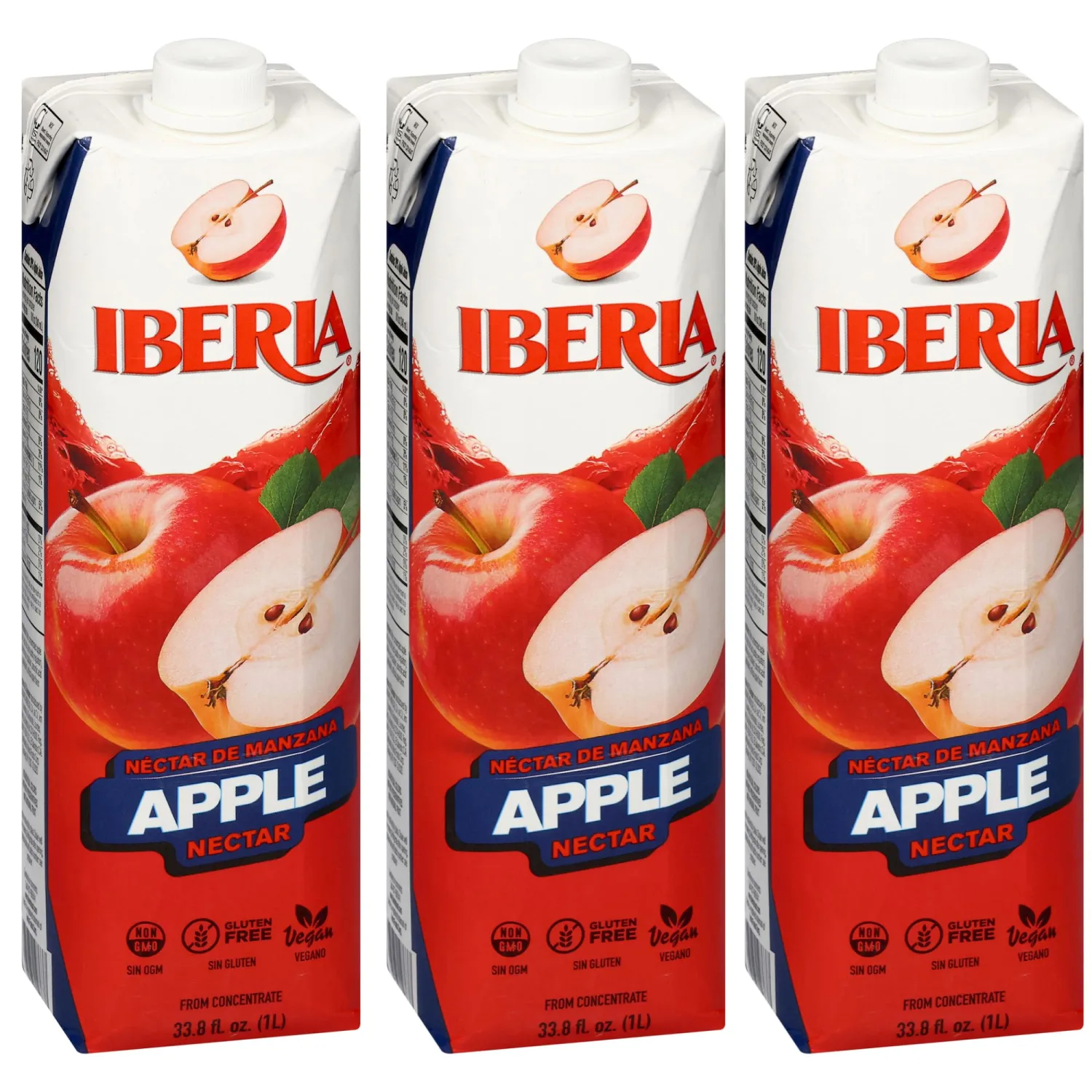 Iberia Apple Nectar, 33.8 fl oz (Pack of 3)