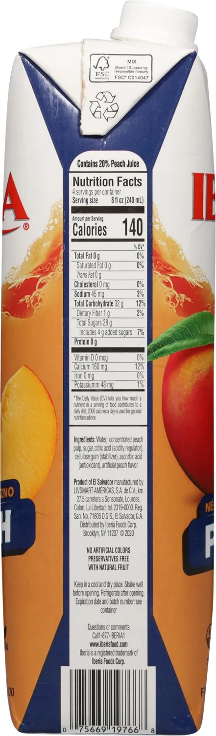 Iberia Peach Nectar, 33.8 fl oz (Pack of 3)