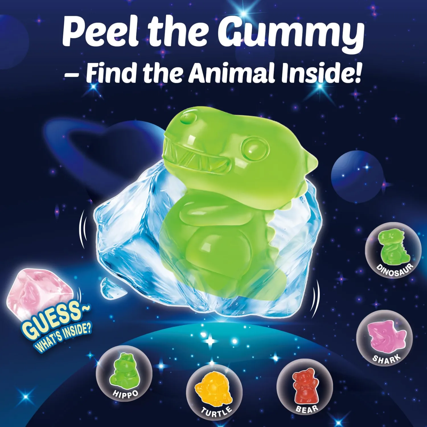 AMOS Peelerz Mystery Cube Peelable Gummy Candy – 3D Peeling Candy – 8.47oz Box with Approximately 10 Pouches – Made with Real Fruit Juice