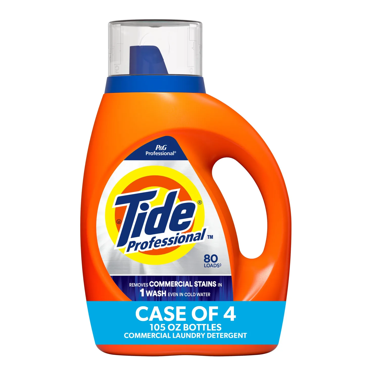 Tide Professional Commercial Liquid Laundry Detergent, 80 loads, 105 Fl oz, For Business Use