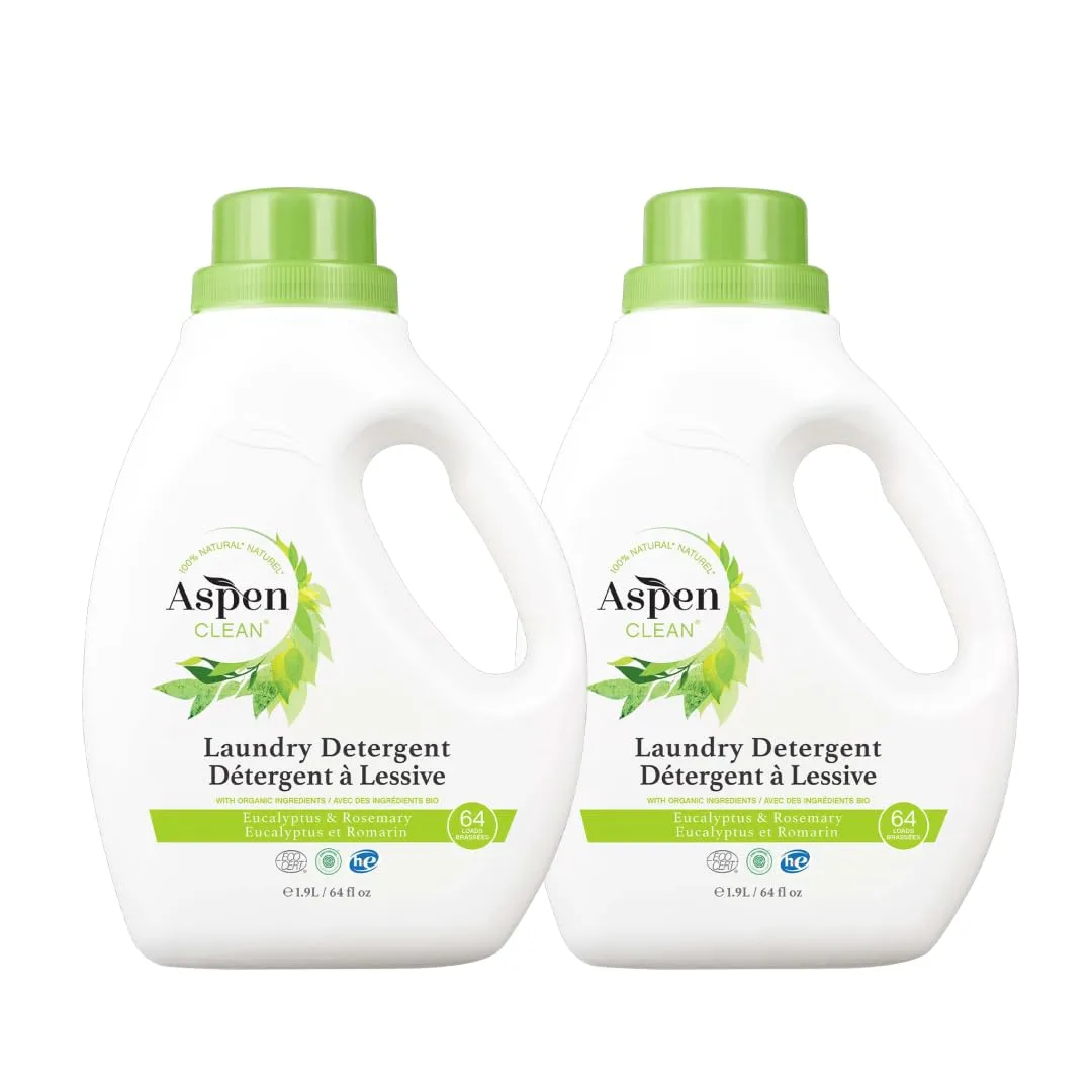 Natural Laundry Detergent Eucalyptus & Rosemary - 100% Natural, Organic, HE Liquid Laundry Detergent - Vegan, Cruelty-Free, Biodegradable - Safe for Babies, Pets & Kids - EWG Certified (2