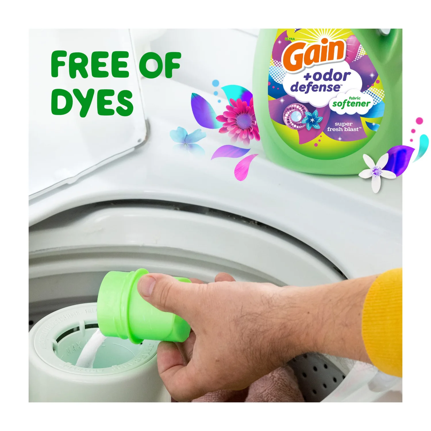 Gain + Odor Defense Liquid Fabric Softener, Super Fresh Blast Scent, 140 oz 190 Loads, HE Compatible (Pack of 2)