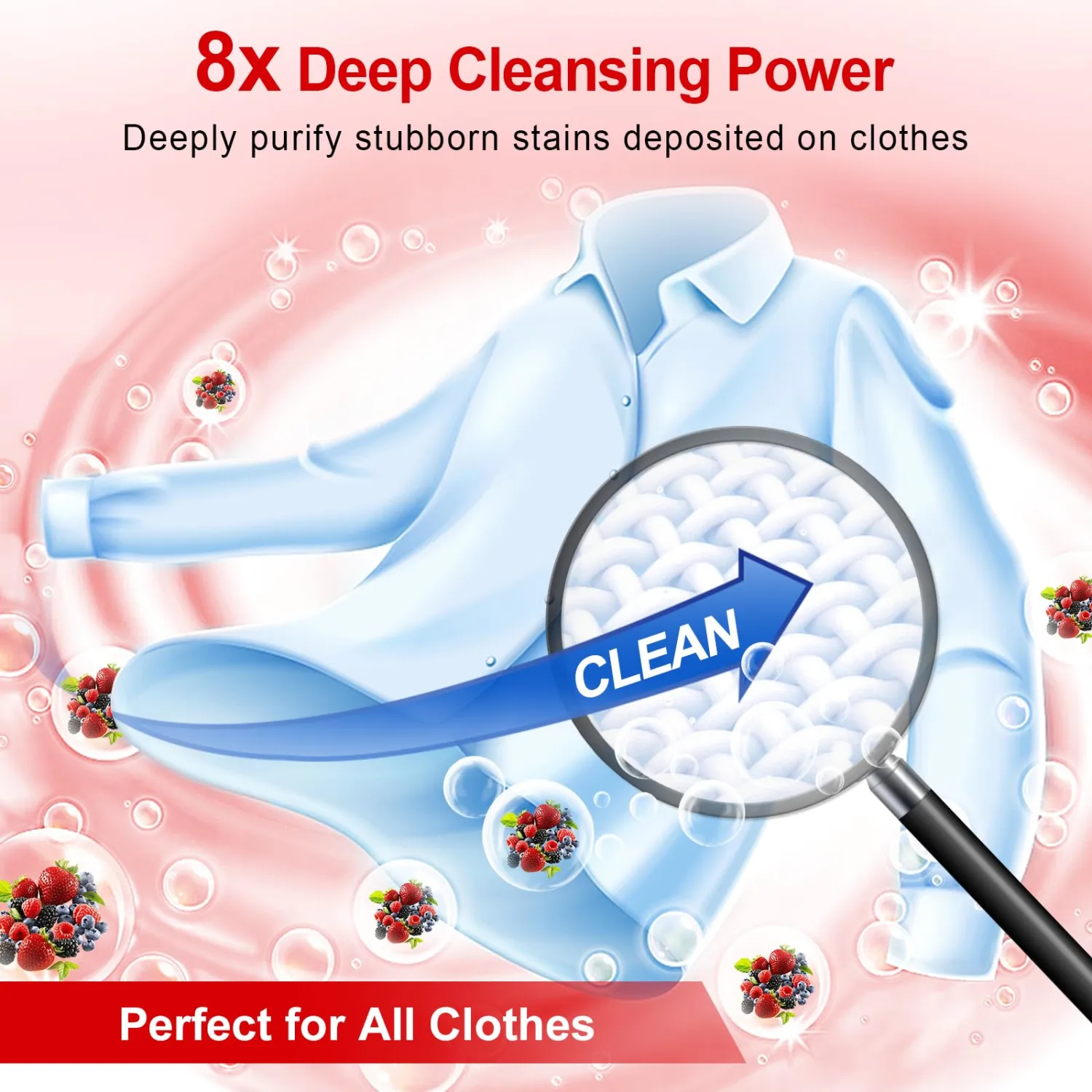 Laundry Detergent Sheets, Up To 128 Loads Berry Scent Hypoallergenic Eco-Friendly, Biodegradable Plastic Free Liquidless Laundry Sheets Suitable for Sensitive Skin