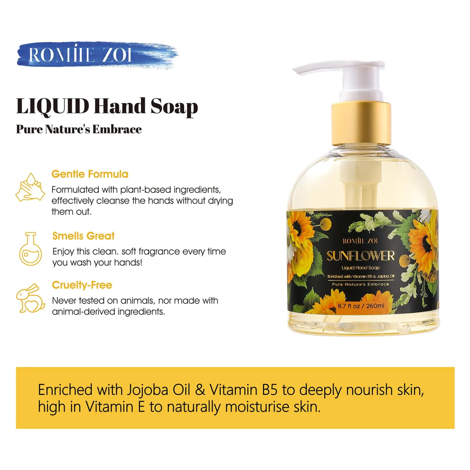 Liquid Hand Soap with Gift Box - Pure Nature's Embrace - Sunflower - 260ml/ 8.7 fl.oz