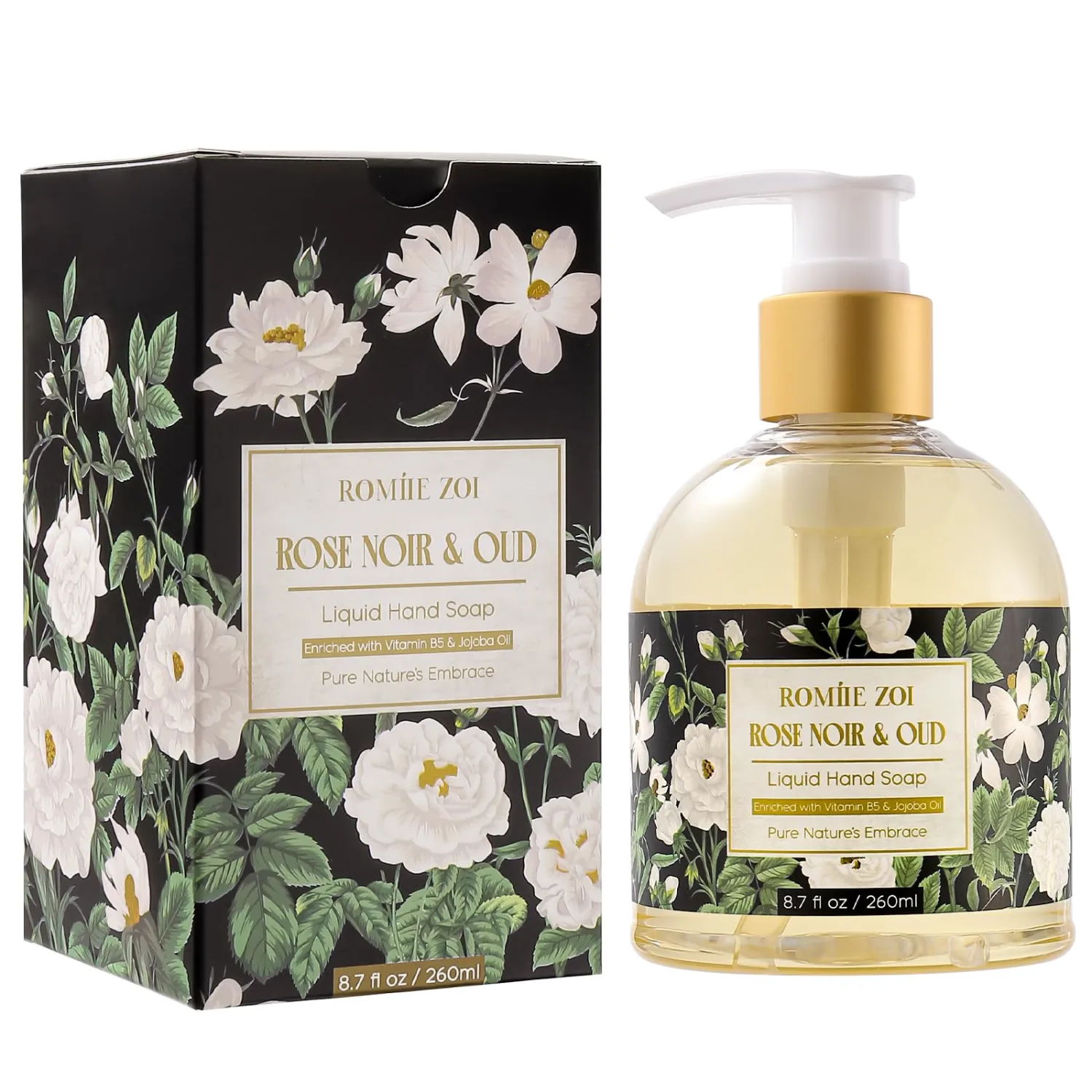 Liquid Hand Soap with Gift Box - Rose Noir & Oud - 260ml/ 8.7 fl.oz