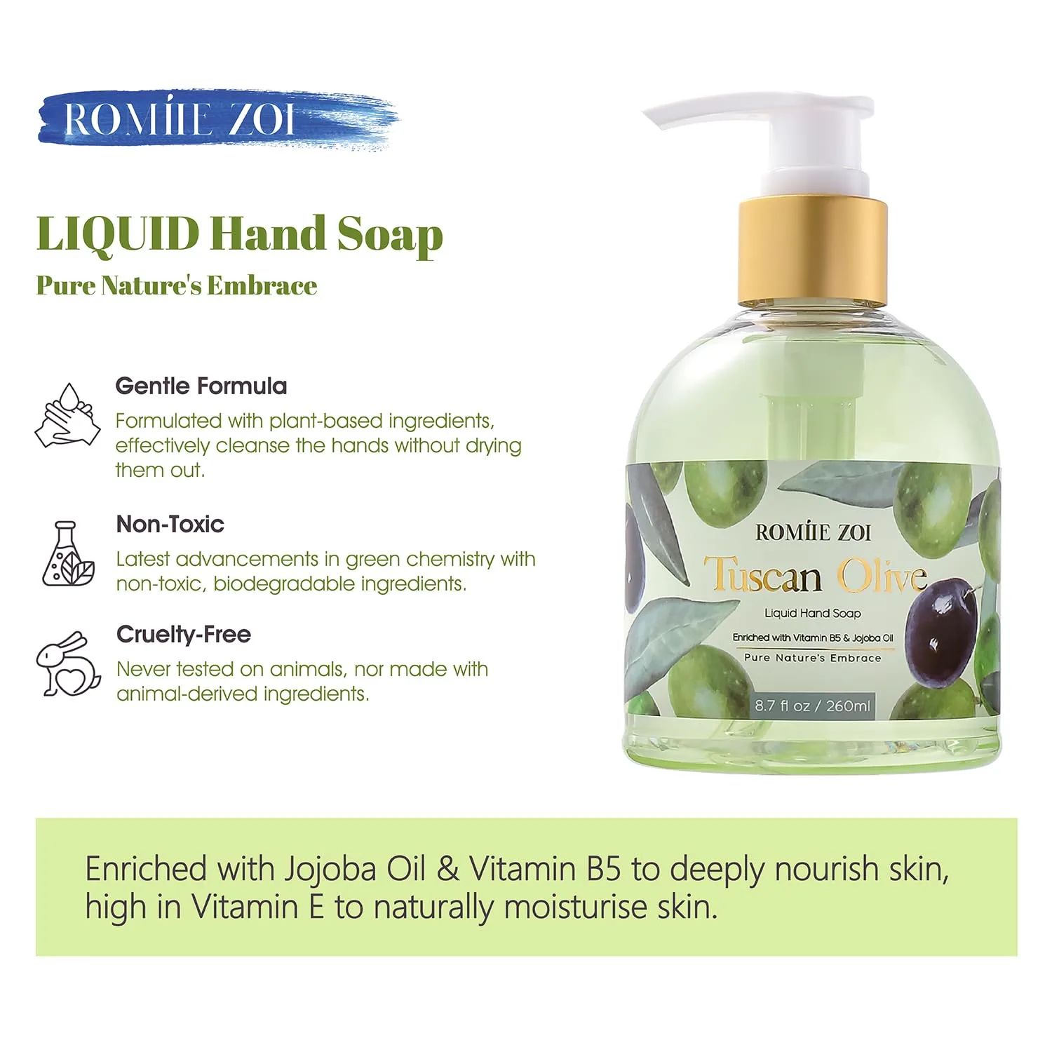 Liquid Hand Soap with Gift Box - Olive - 260ml/ 8.7 fl.oz