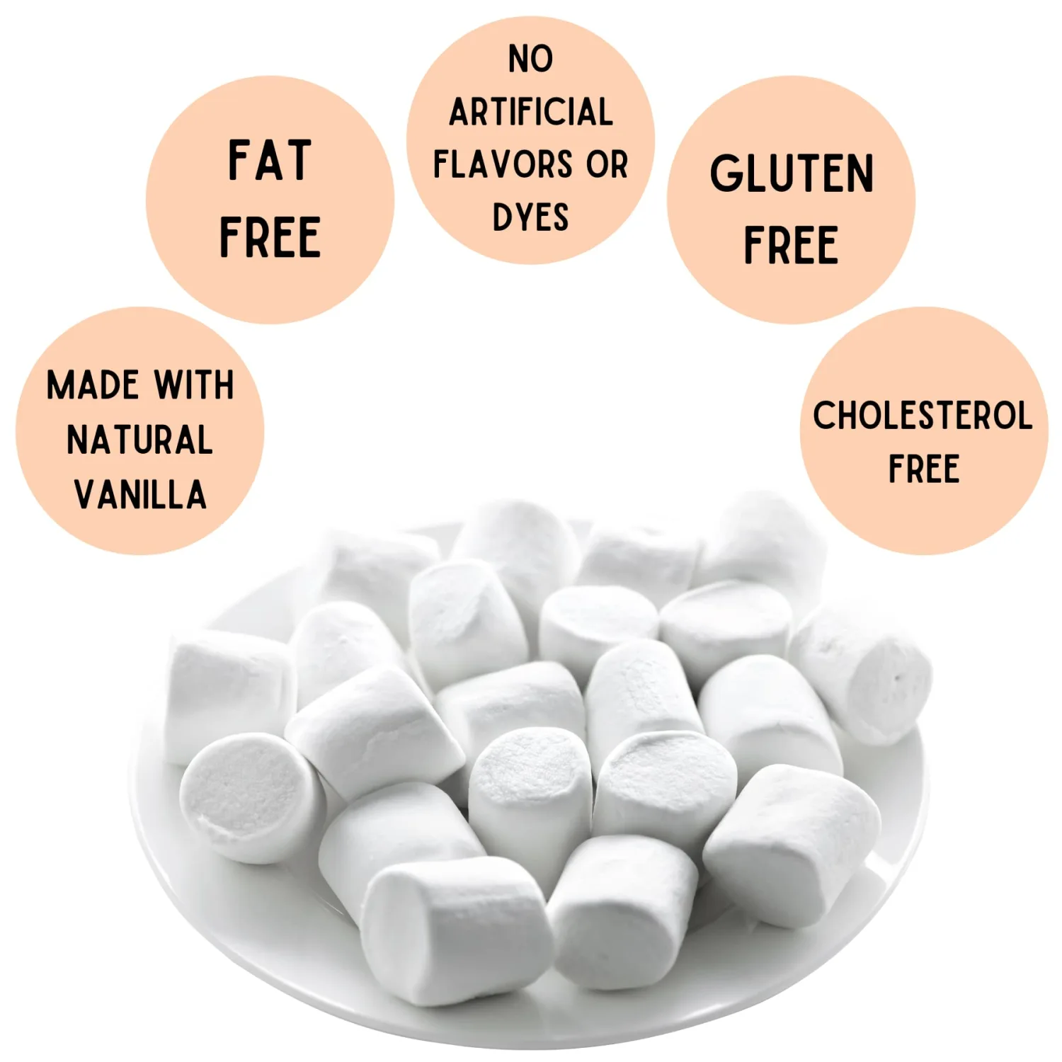 1 lb Large White Marshmallows – Made with Natural Vanilla, No Artificial Flavors – Perfect for S’Mores, Baking & Hot Chocolate
