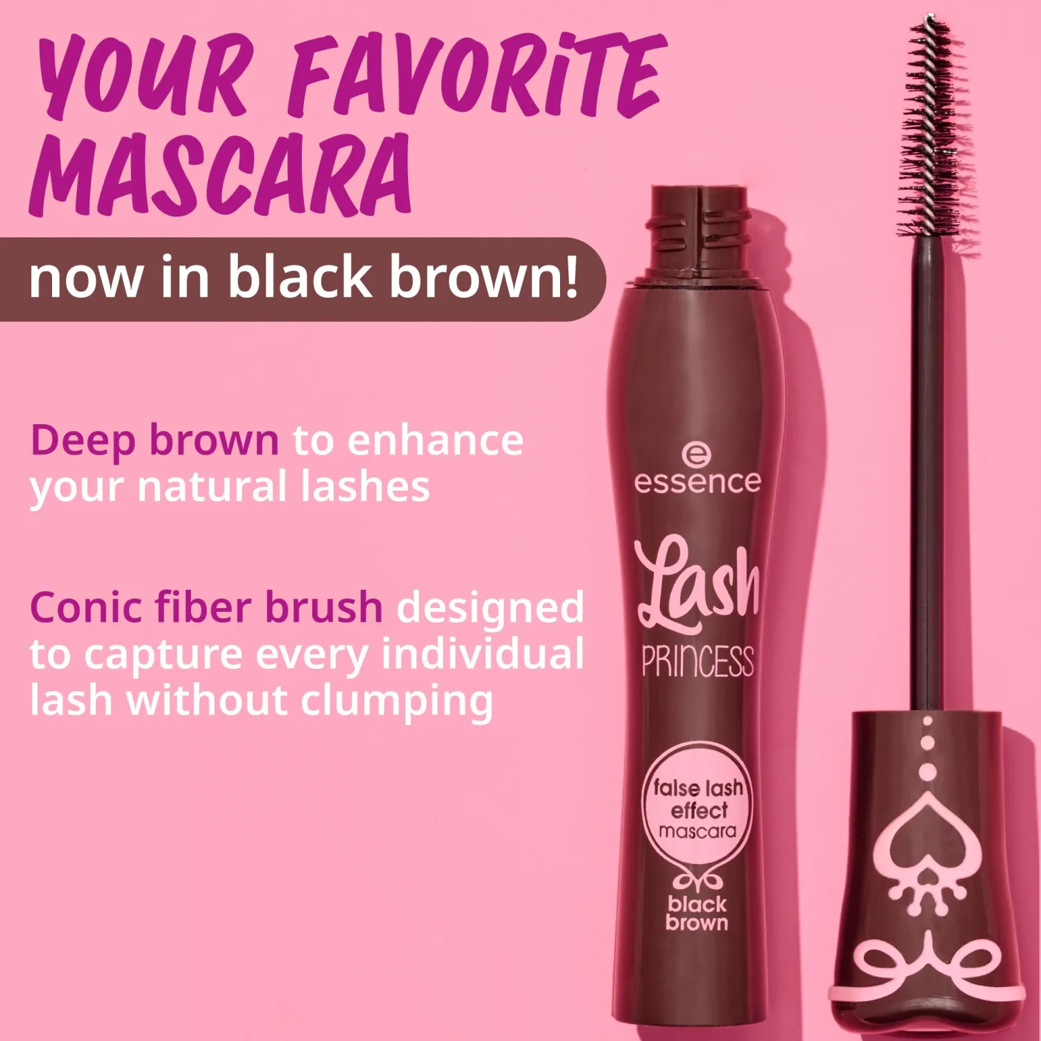 essence | Lash Princess False Lash Effect Mascara Brown (1 Pack) | Intense Volume, Length & Definition | Vegan, Cruelty Free & Paraben Free