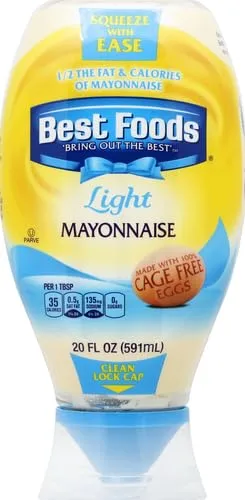Best Foods Mayonnaise Light Mayo 1 ct For a Creamy Condiment or Sandwich Spread 60% Less Fat and Calories than Regular Mayonnaise 20 oz