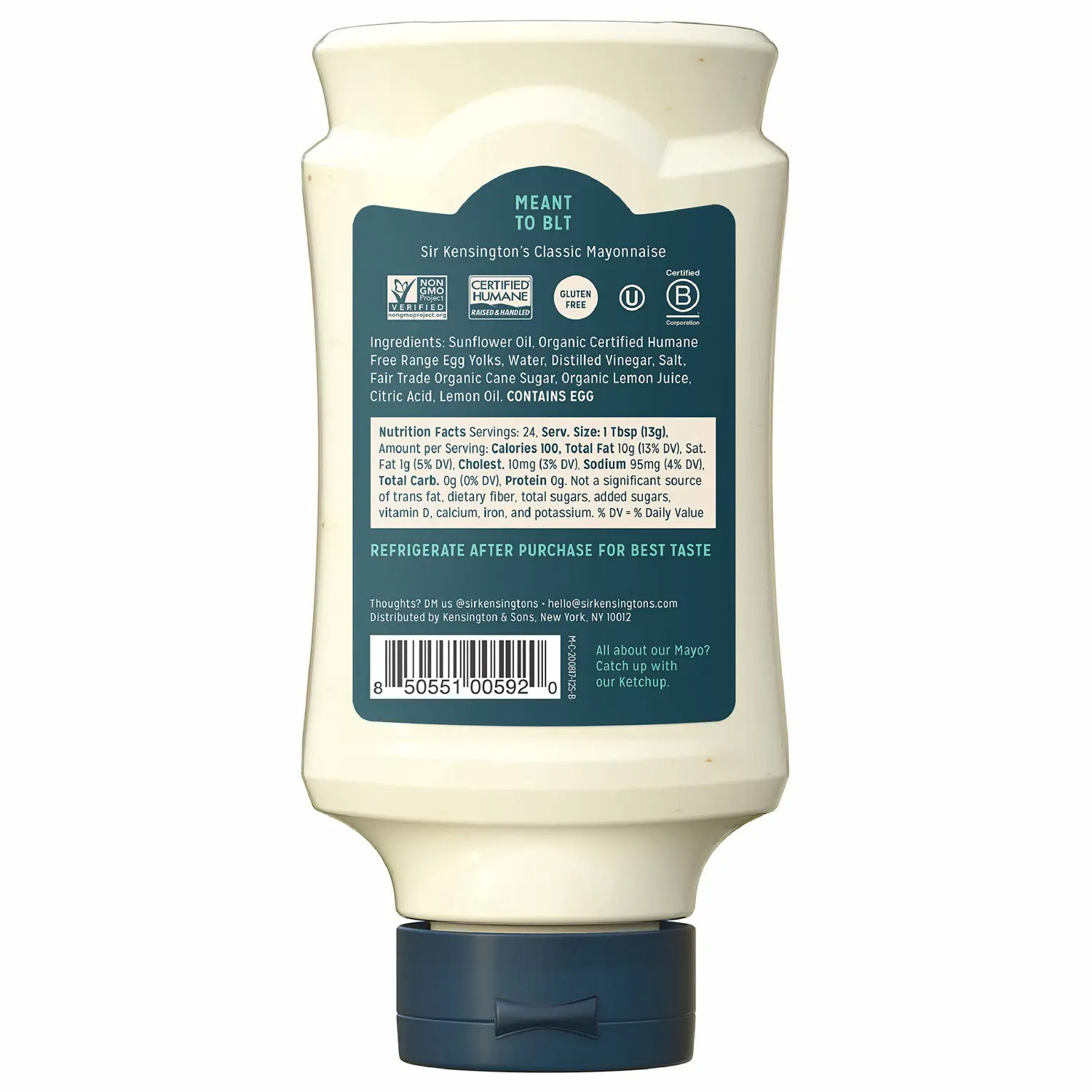 Sir Kensington's Mayonnaise Classic Mayo Gluten Free Non- GMO Project Verified Shelf-Stable 12 oz