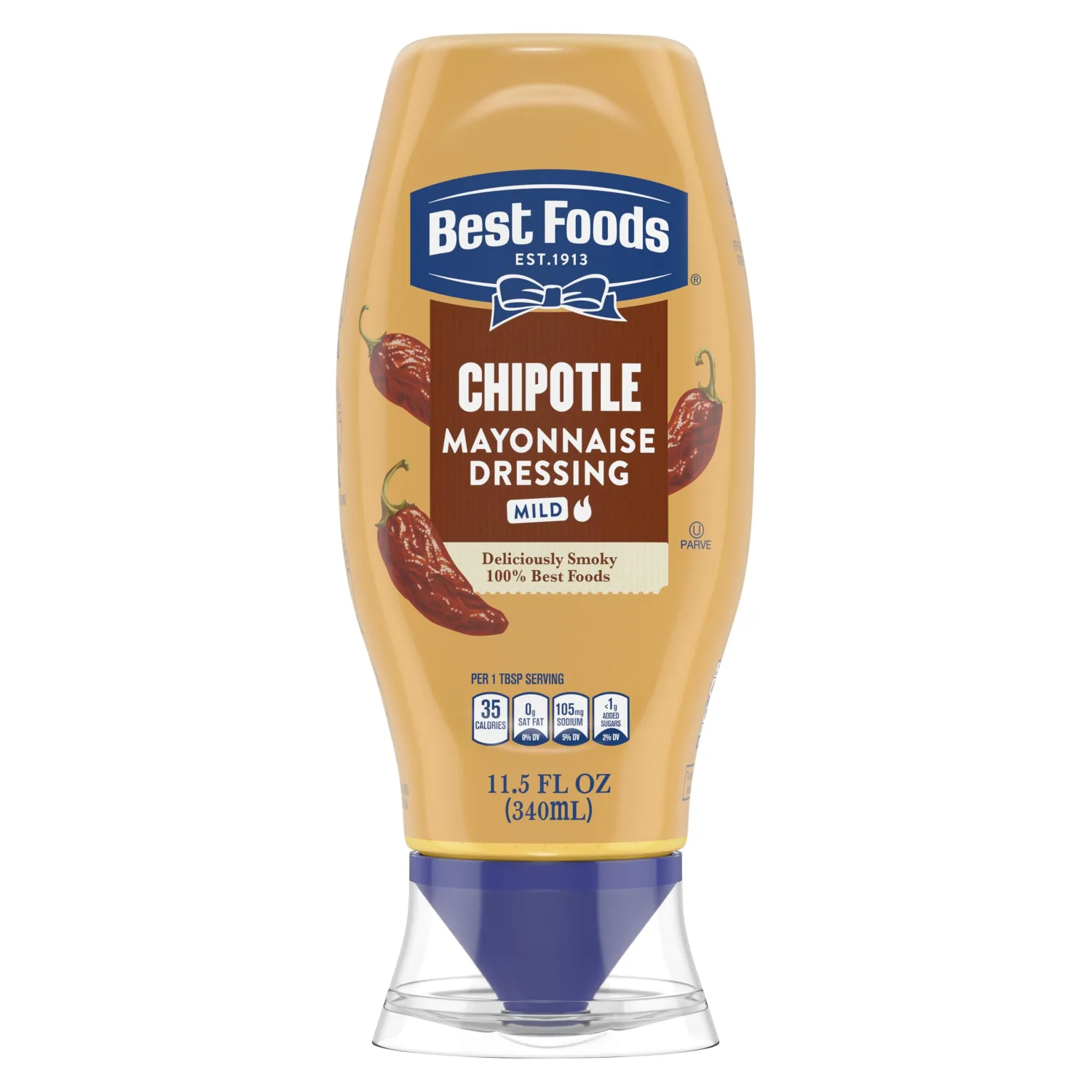 Best Foods Mayonnaise Dressing Mild Chipotle for Tacos, Grilled Chicken Sandwiches & More, with Real Ingredients & No Artificial Flavors, 11.5 oz