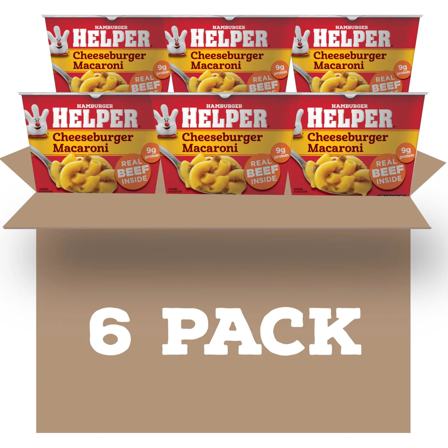 Helper Cheeseburger Macaroni Microwave Cup, 2 oz, 6 per Case