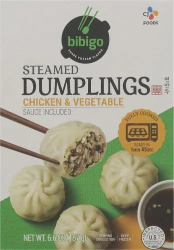 Bibigo Chicken and Vegetable Steamed Dumplings, 6 Oz