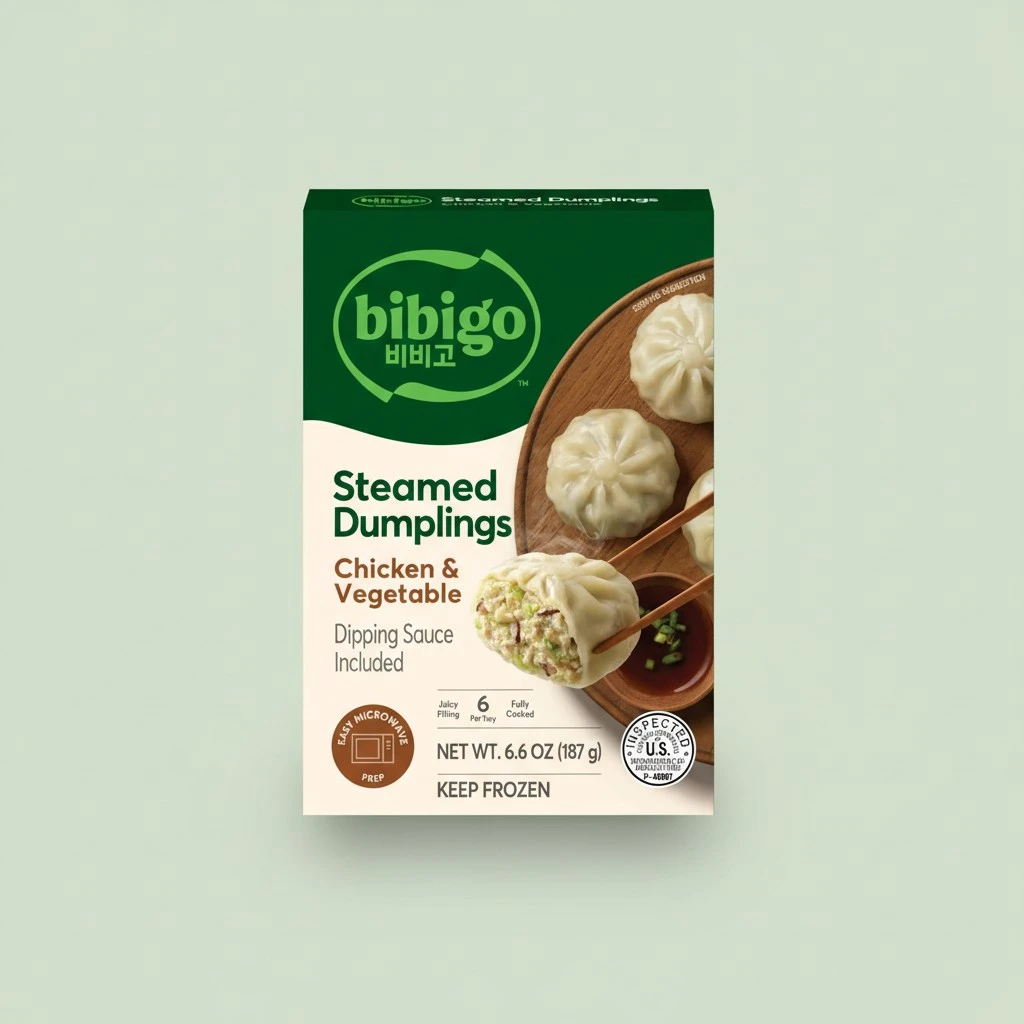 Bibigo Chicken and Vegetable Steamed Dumplings, 6 Oz