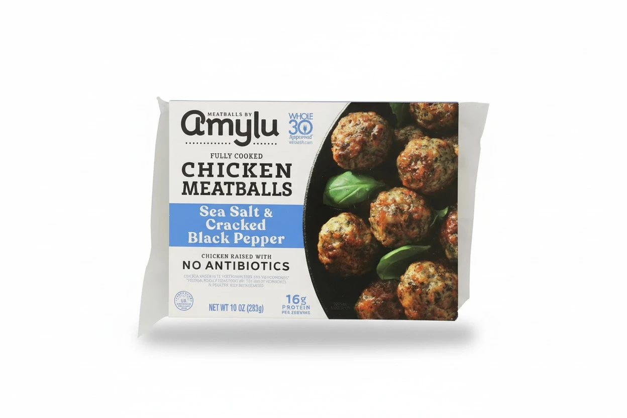 Amylu Sea Salt & Black Pepper Chicken Meatballs, 10 OZ