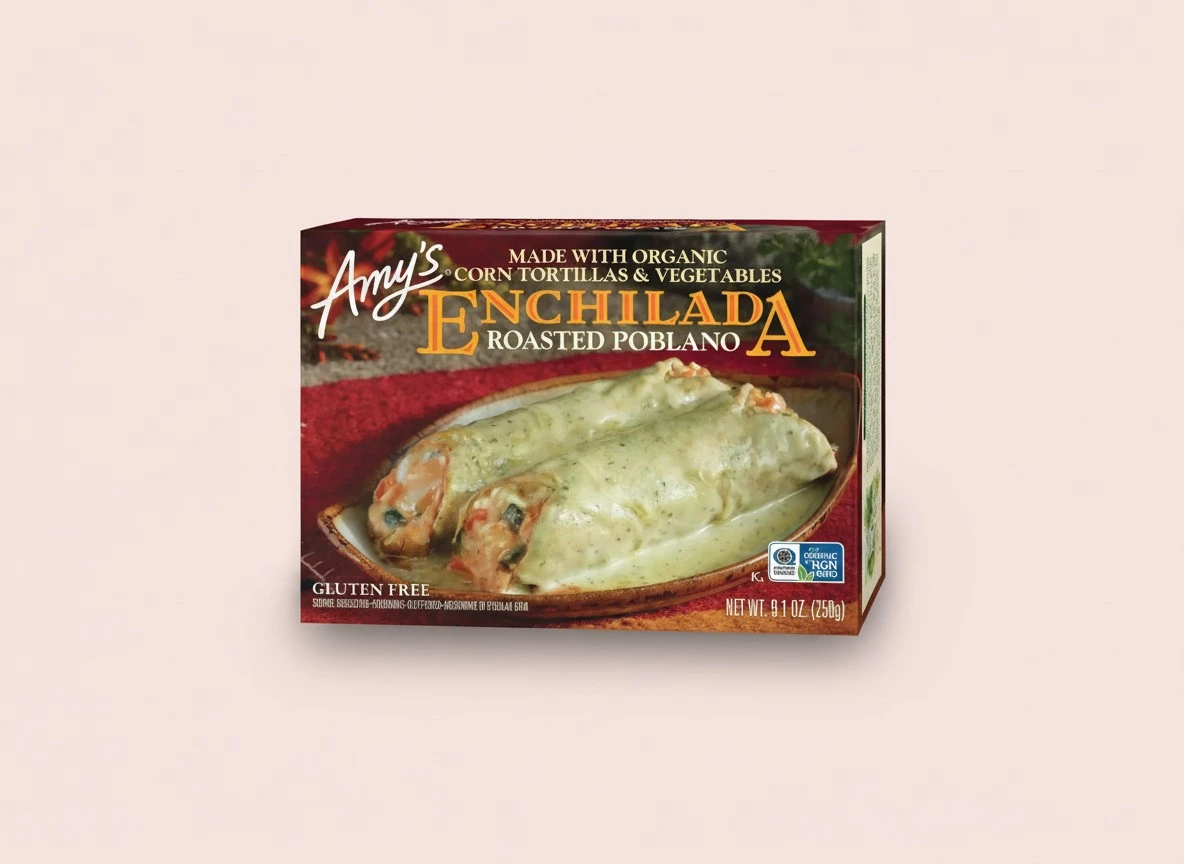 Amy's Frozen Meals, Roasted Poblano Enchilada, Made With Organic Tortillas, Poblanos, Tofu and Cheese, Gluten Free Microwave Meals, 9.1 Oz