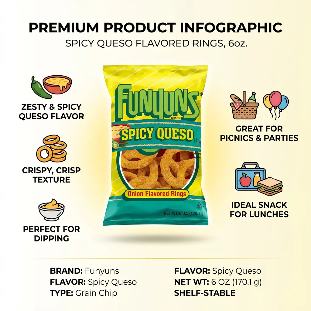 Funyuns Spicy Queso Flavored Rings, 6oz