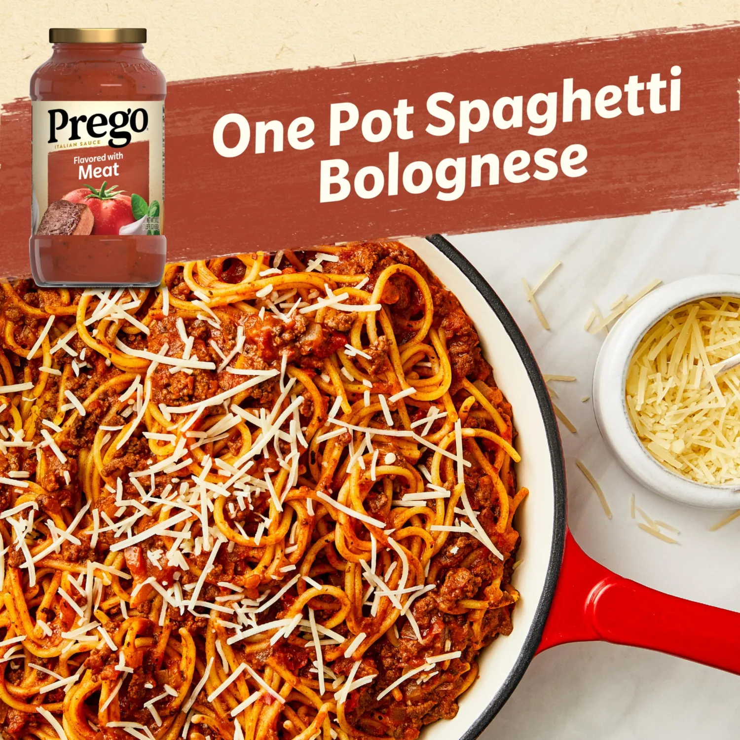 Prego Italian Tomato Pasta Sauce Flavored With Meat, 24 oz Jar