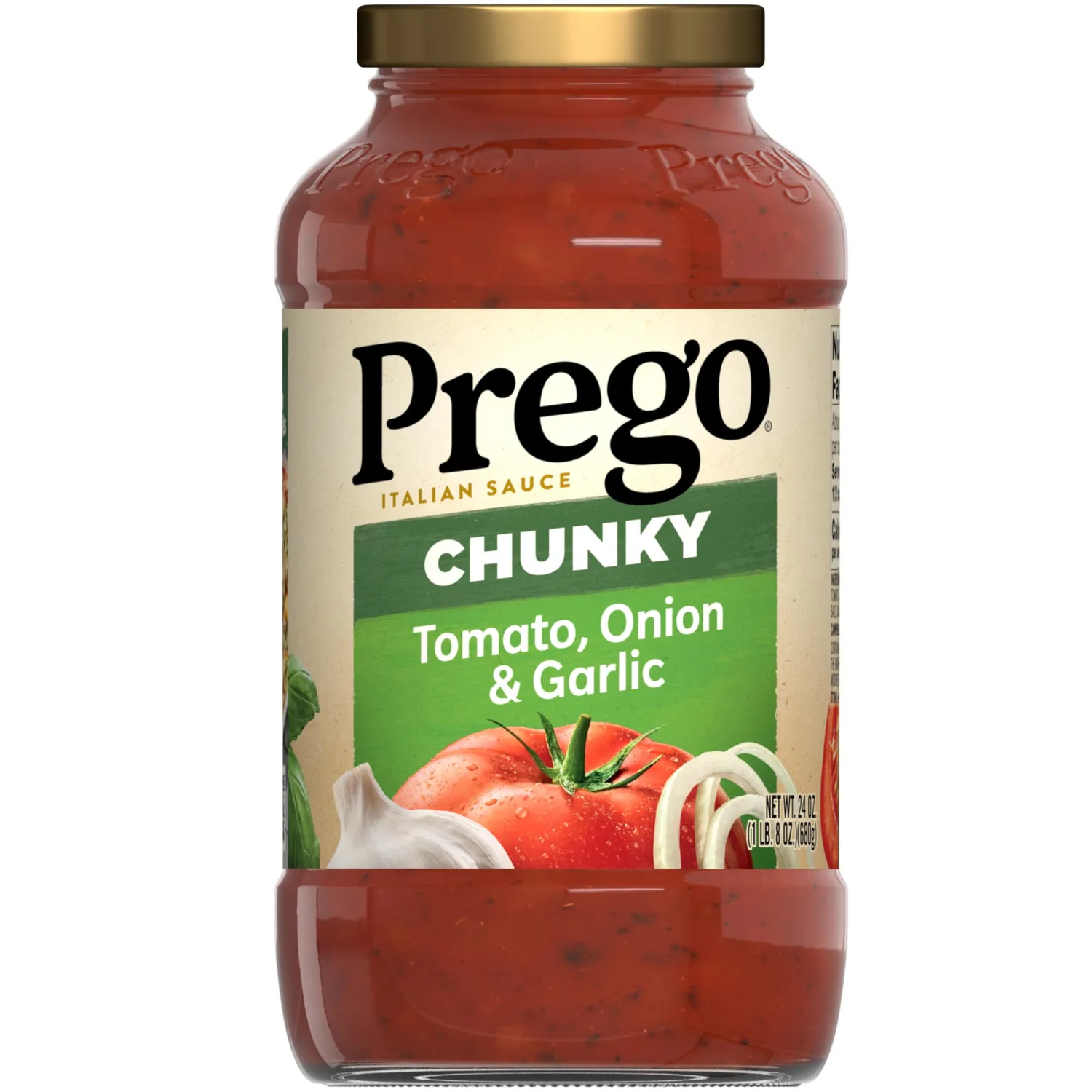 Prego Chunky Tomato with Garlic and Onion Pasta Sauce, 24 Oz Jar
