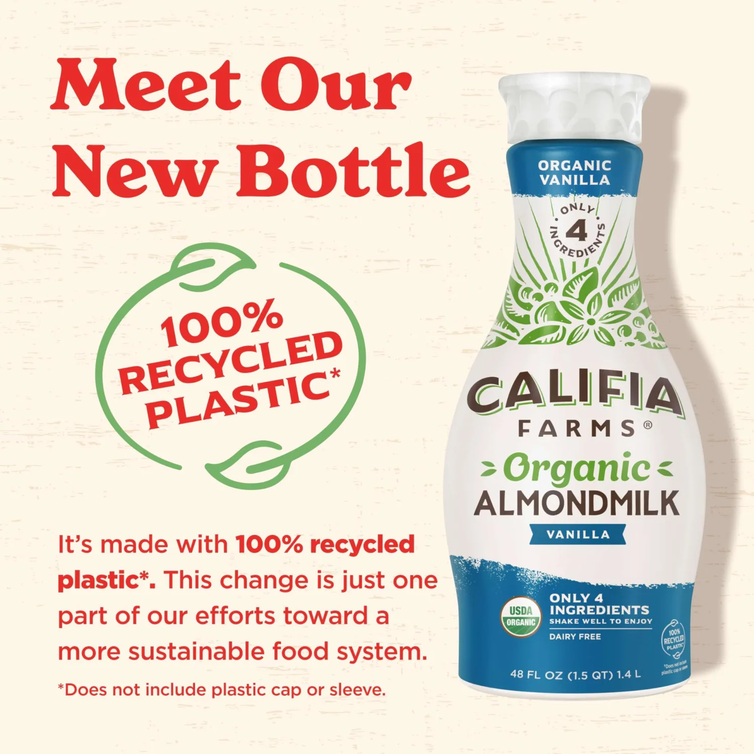 Califia Farms - Organic Vanilla Almond Milk, 48 Oz, Dairy Free, Vegan, Plant Based, Organic Milk, Non GMO, Low Calorie, USDA Organic