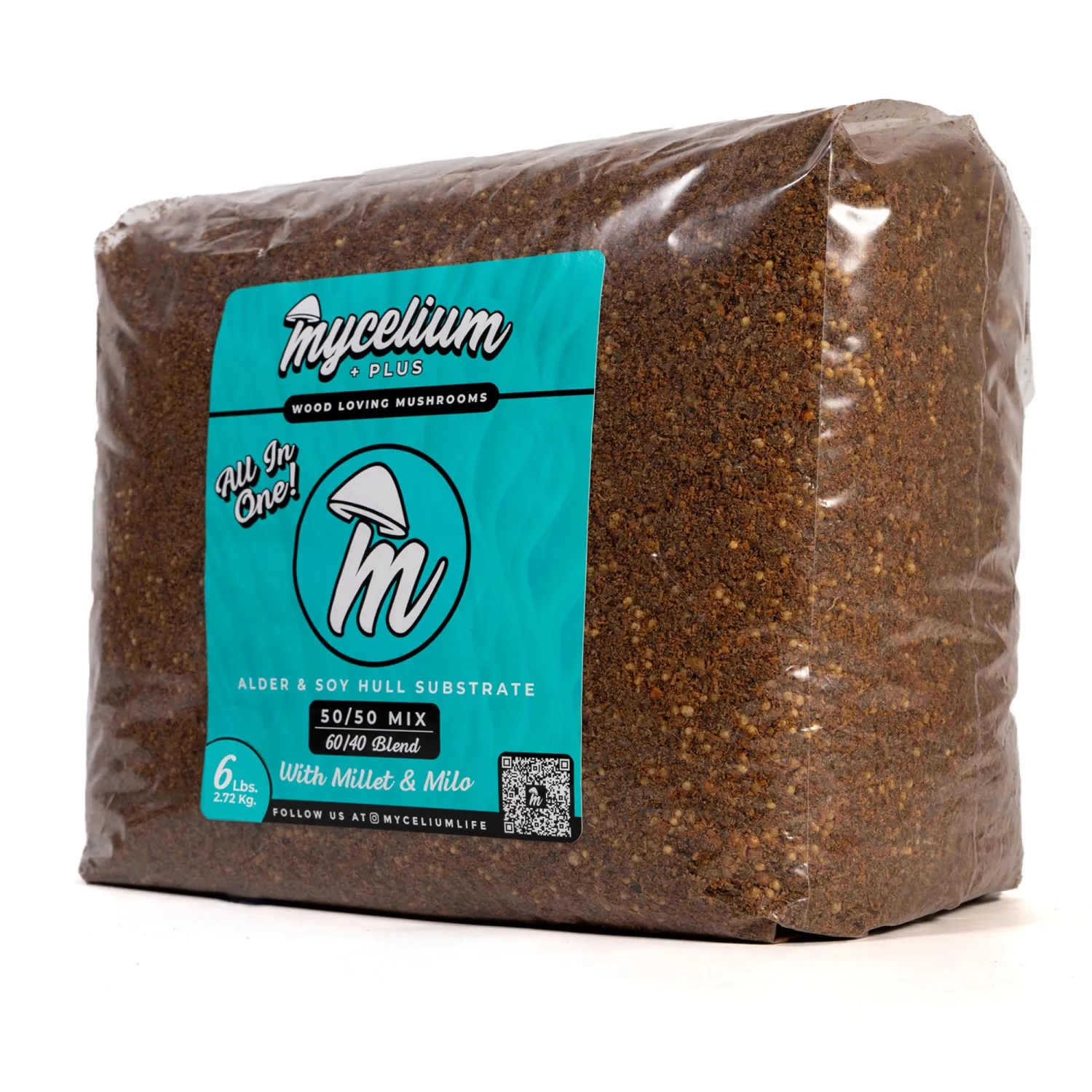 Mycelium Plus Mushroom Growing Kit I Alder & Soy Hull Substrate with Millet & Milo Grain I High Yield Proprietary Mix I All-in-One Organic Sterile Grow Bag for Starter & Pro Home Growers, 6lbs