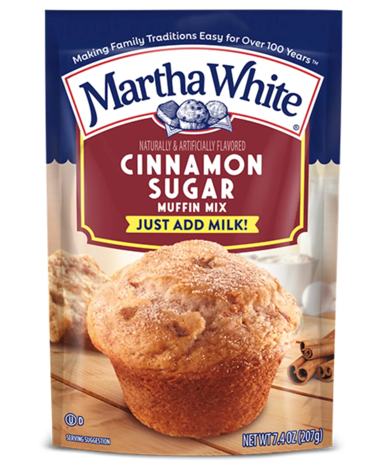 Martha White Cinnamon Sugar Muffin Mix, 7.4 oz (Pack of 3)