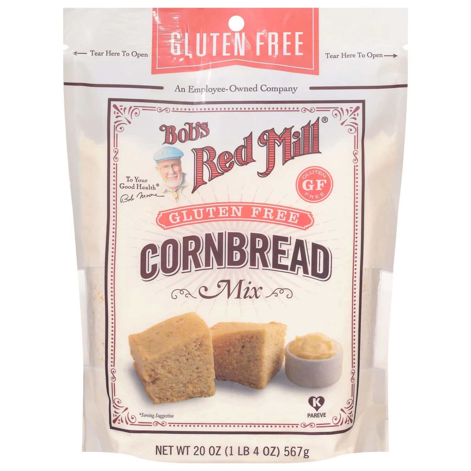 Bob's Red Mill Gluten Free Cornbread Mix, 20 oz (Pack of 1) - Gluten Free, Kosher