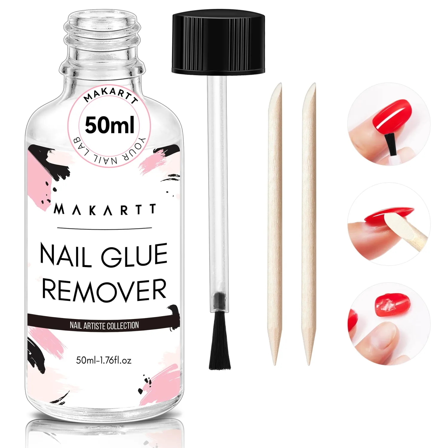 Makartt Nail Glue Remover: for Acrylics Press Ons - 50ML Debonder Without Acetone, Can't Remove Gel Polish
