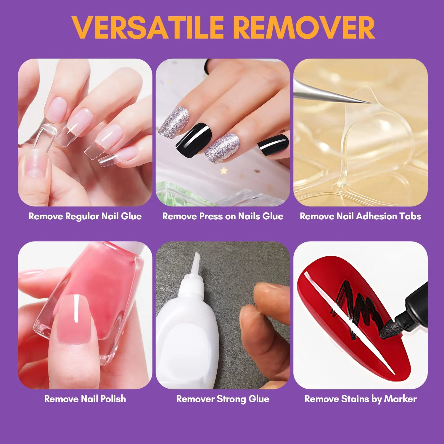 Makartt Nail Glue Remover: for Acrylics Press Ons - 50ML Debonder Without Acetone, Can't Remove Gel Polish