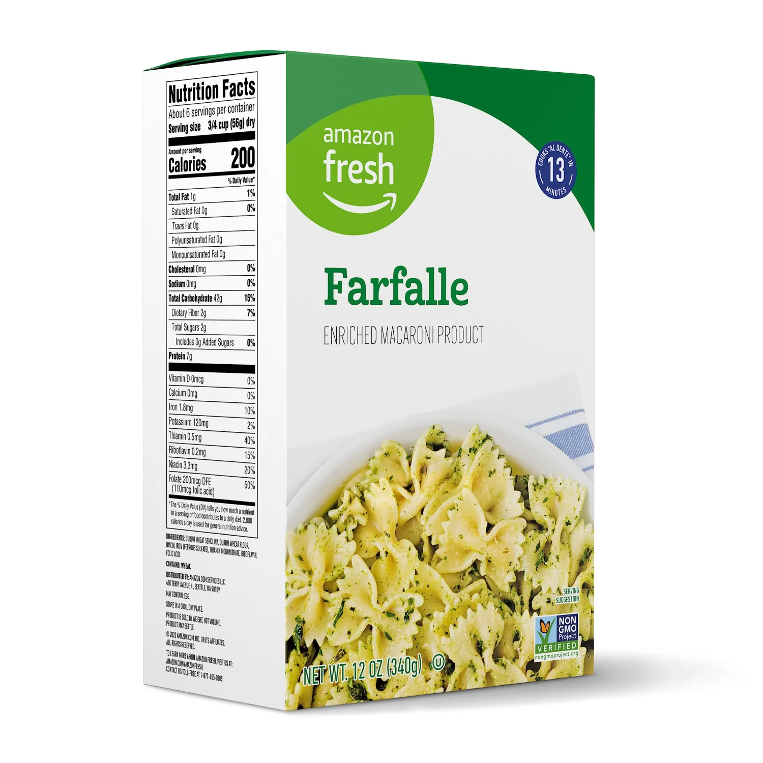 Amazon Fresh, Farfalle Pasta, 12 Oz