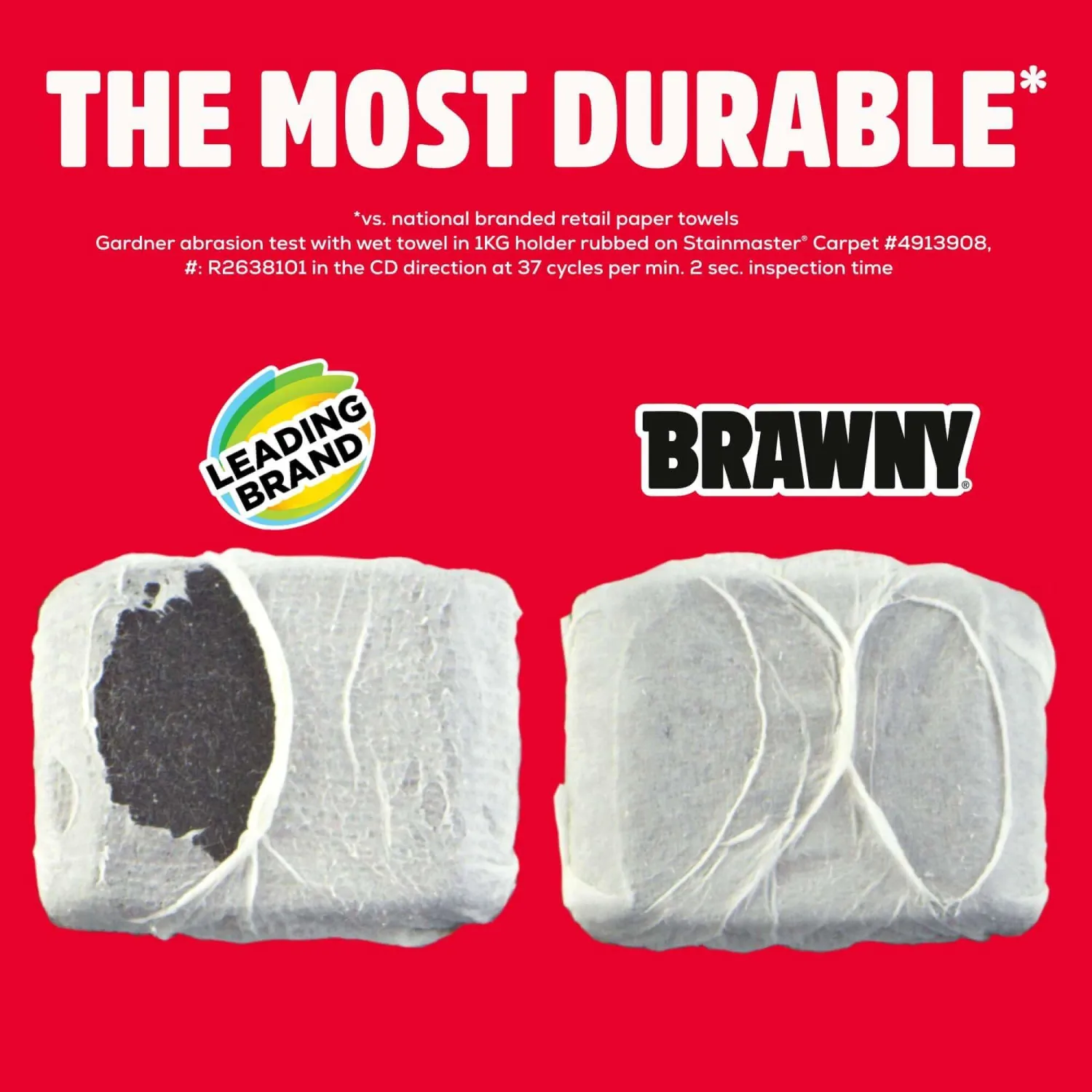 Brawny Tear-A-Square 3-Ply Paper Towels, 1 Mega Roll = 2 Regular Rolls, Strong, Absorbent, and Durable with 3 Sheet Sizes (Quarter, Half, Full)