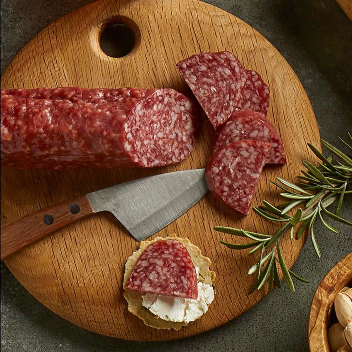 COLAMECO'S All Natural Uncured Hard Salami Chub - Rich, Smoky Italian Flavor - Gluten-Free, Dairy-Free Uncured Salami - 6 oz