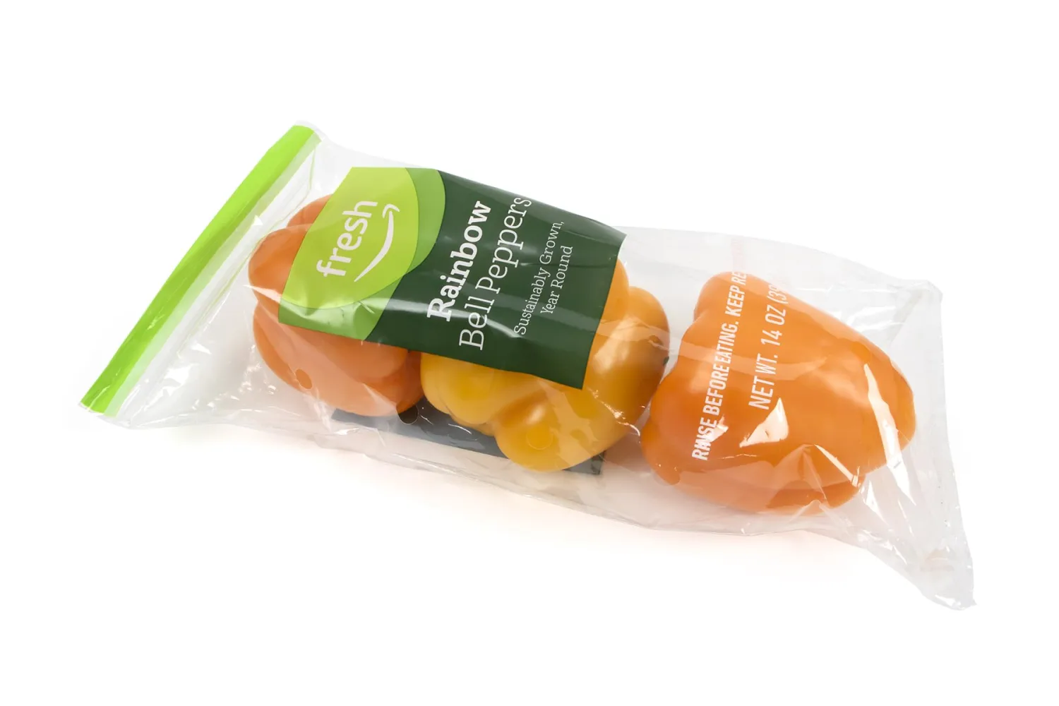 Amazon Fresh Brand, Rainbow Bell Peppers, 3 Count