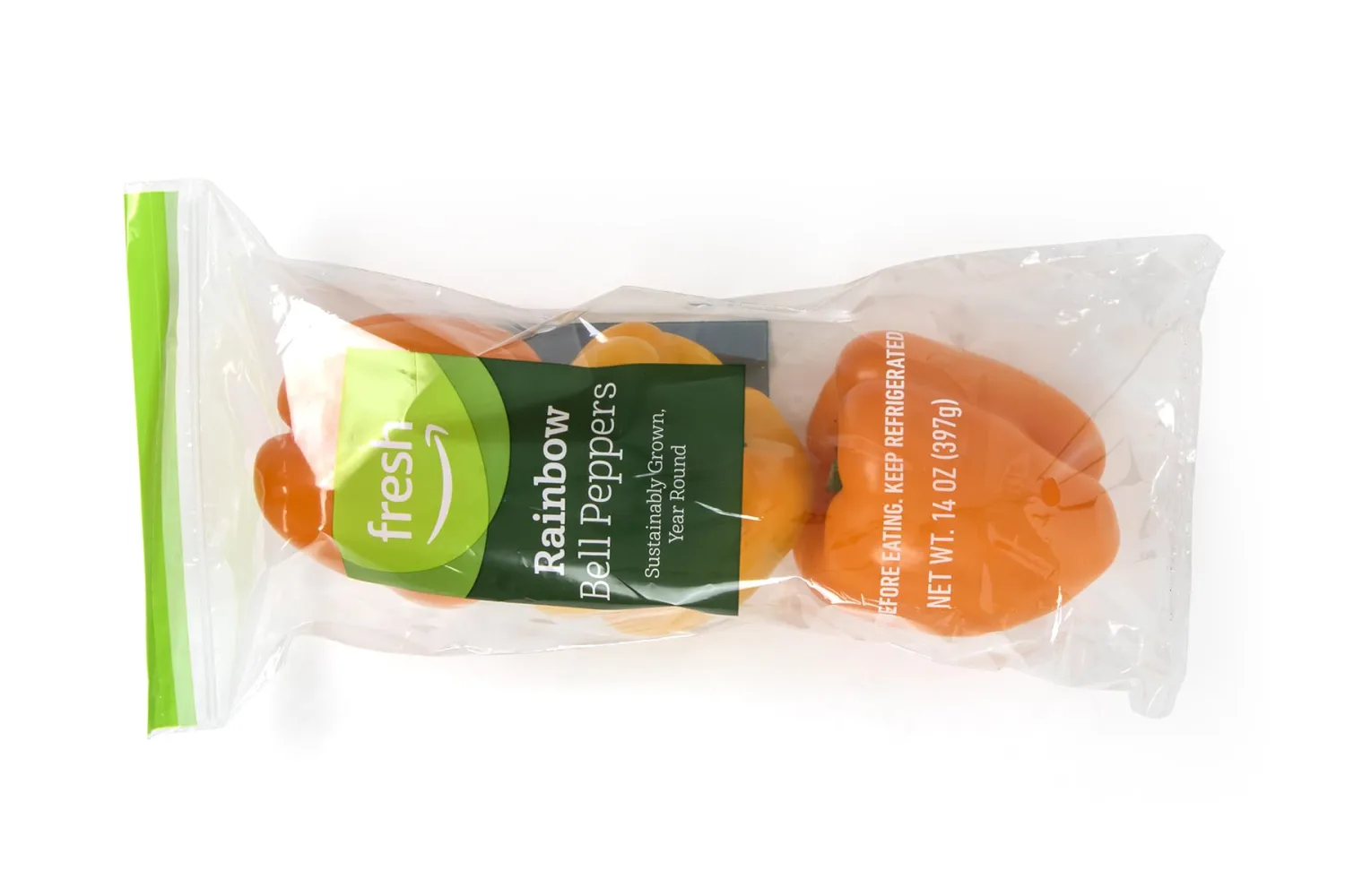 Amazon Fresh Brand, Rainbow Bell Peppers, 3 Count