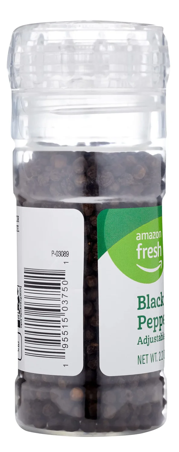 Amazon Fresh, Black Pepper Grinder, 2.2 Oz