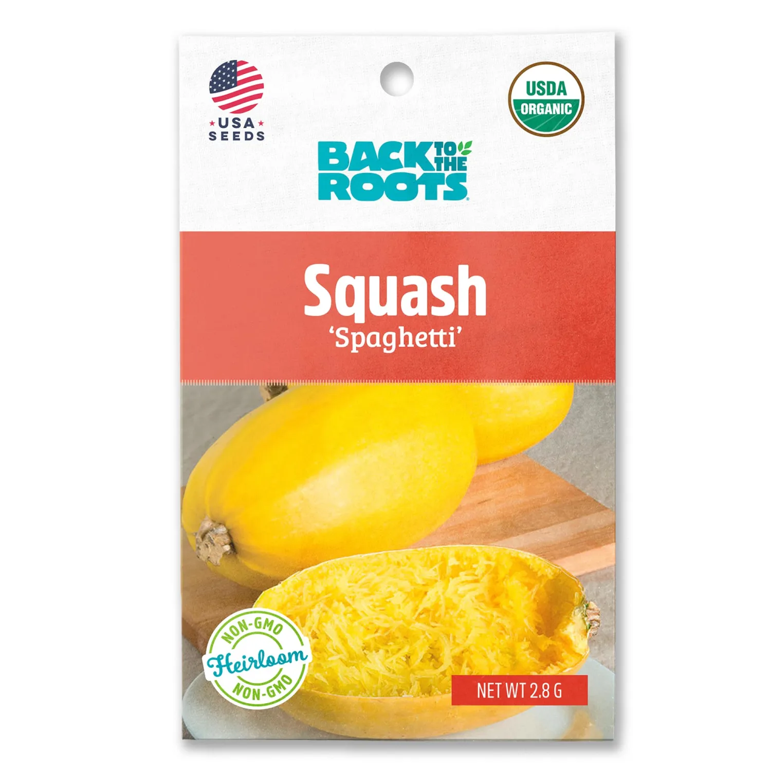 Back to the Roots - 100% Organic Seed Packet - Squash 'Winter Vegetable Spaghetti' 2.8g