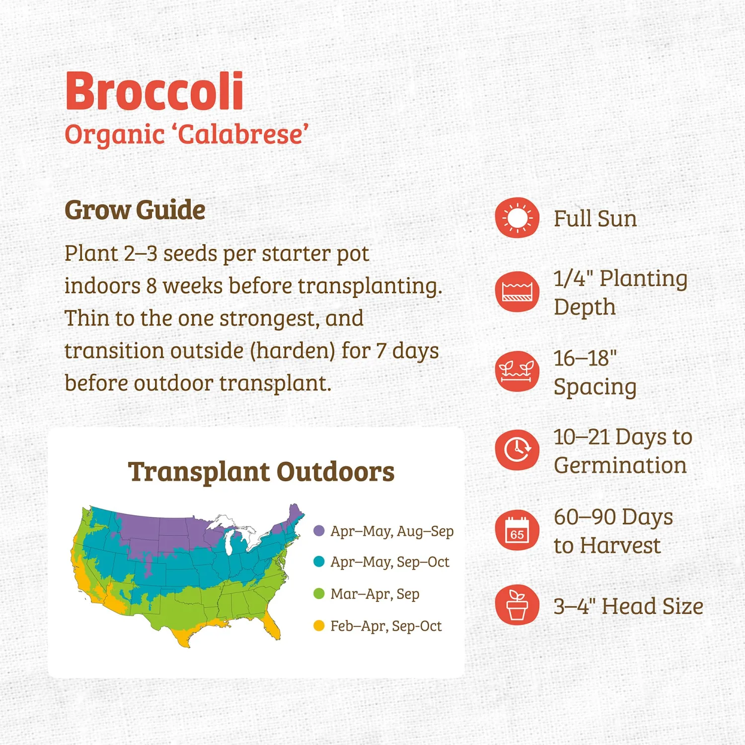 Seed Packet - Broccoli 'Calabrese'