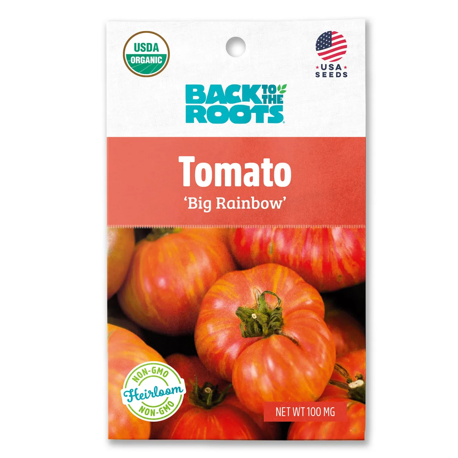 Back to the Roots - 100% Organic Seed Packet - Tomato 'Big Rainbow' 140mg