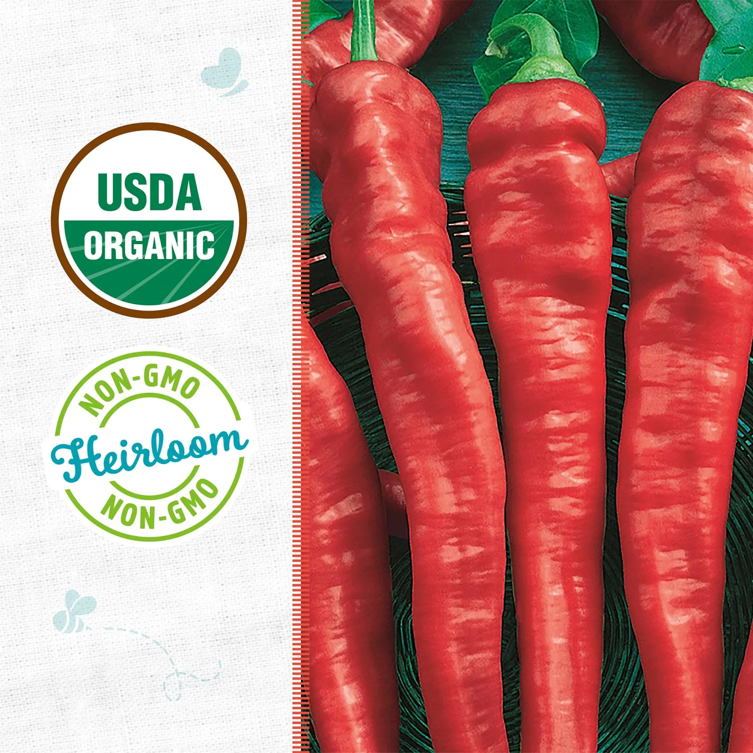 Back to the Roots - 100% Organic Seed Packet - Chili Pepper 'Cayenne Thin' 220mg